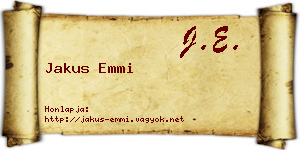 Jakus Emmi névjegykártya